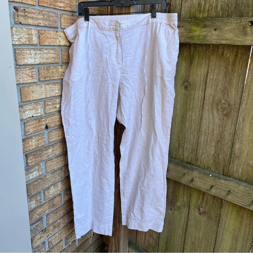Talbots Cream Linen Trousers